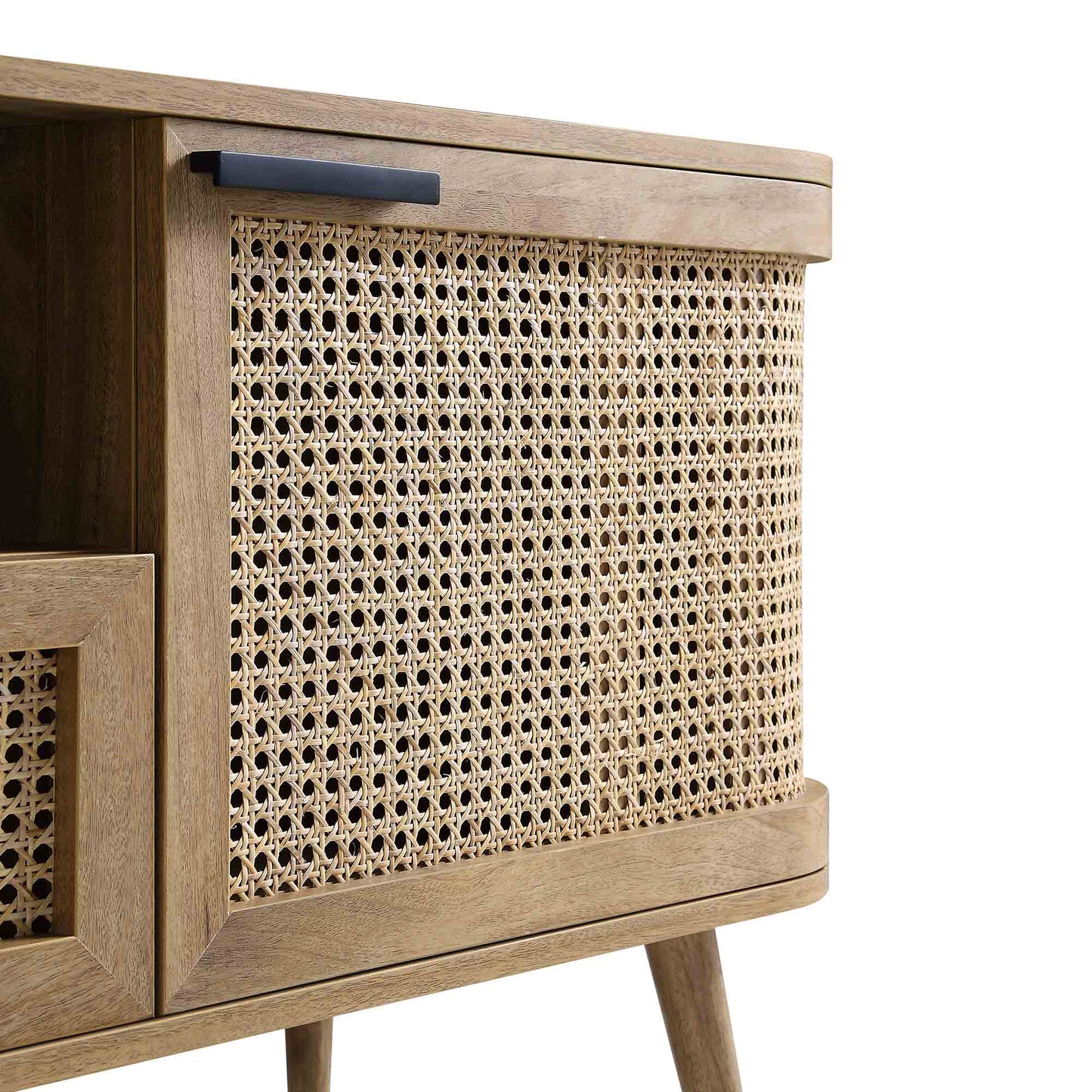 Izzy Curved Rattan 150cm TV Unit, Natural