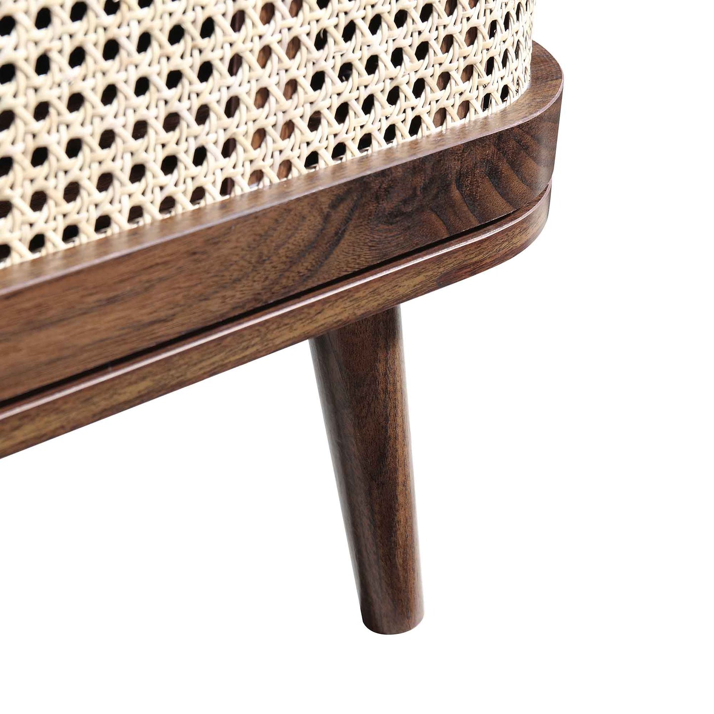 Izzy Curved Rattan 150cm TV Unit, Walnut