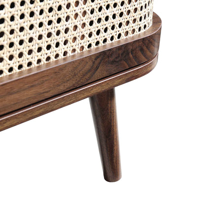 Izzy Curved Rattan 150cm TV Unit, Walnut