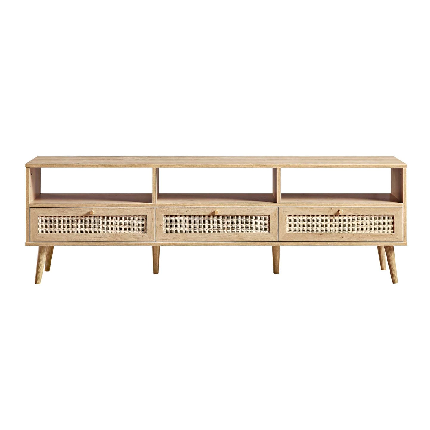 Frances Woven Rattan 160cm 3-Drawer TV Unit, Natural