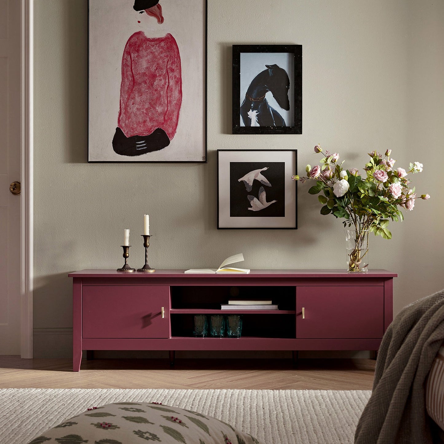 Oakham 150cm TV Unit, Wild Cherry