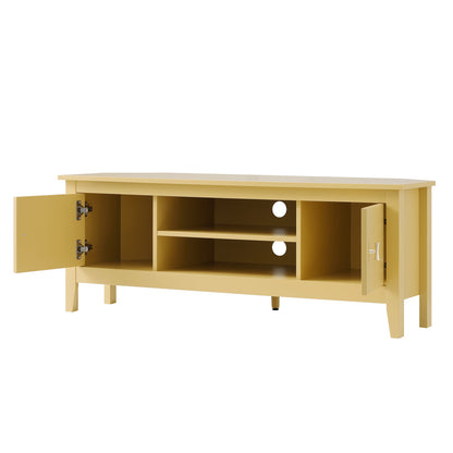 Oakham 120cm Corner TV Unit, Rattan Yellow