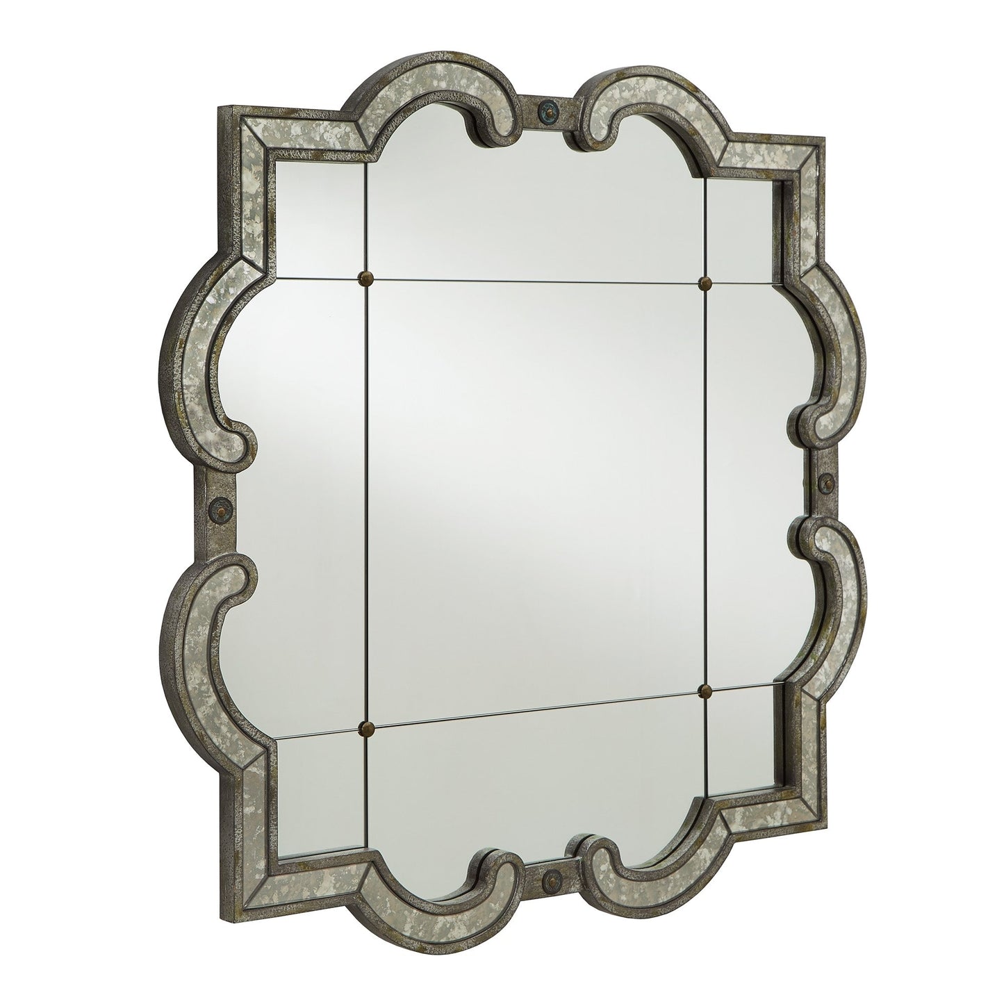 Fantina Antique Silver Paned Wall Mirror by iNSPIRE Q Classic