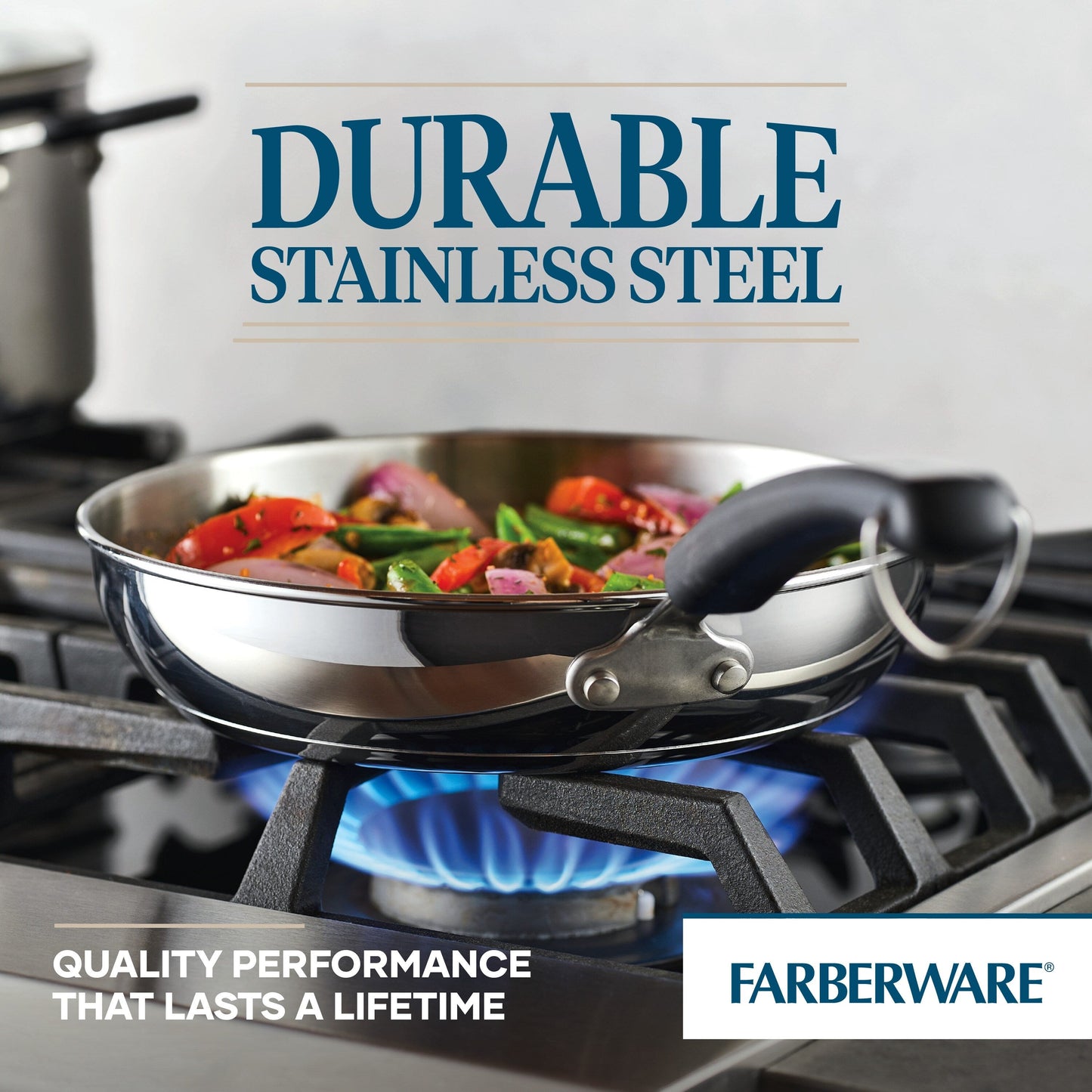Farberware Brilliance Stainless Steel Cookware Set, 10 Piece