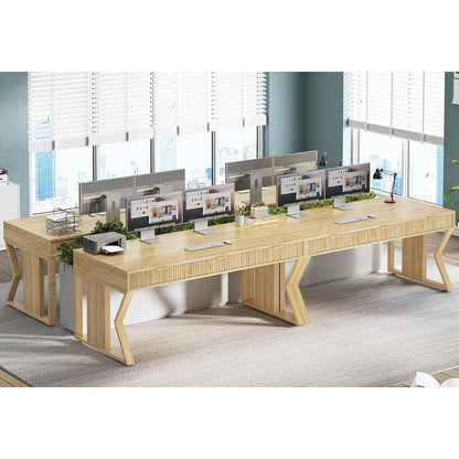 Farmhouse Executive Desk Home Office Desk File Drawer Monitor Stand Power Outlet