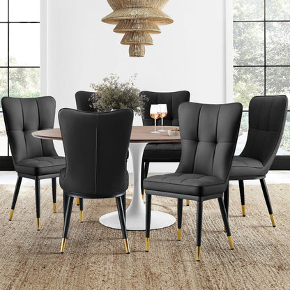 Faux Leather Upholstered Dining Chairs Set of 2/4