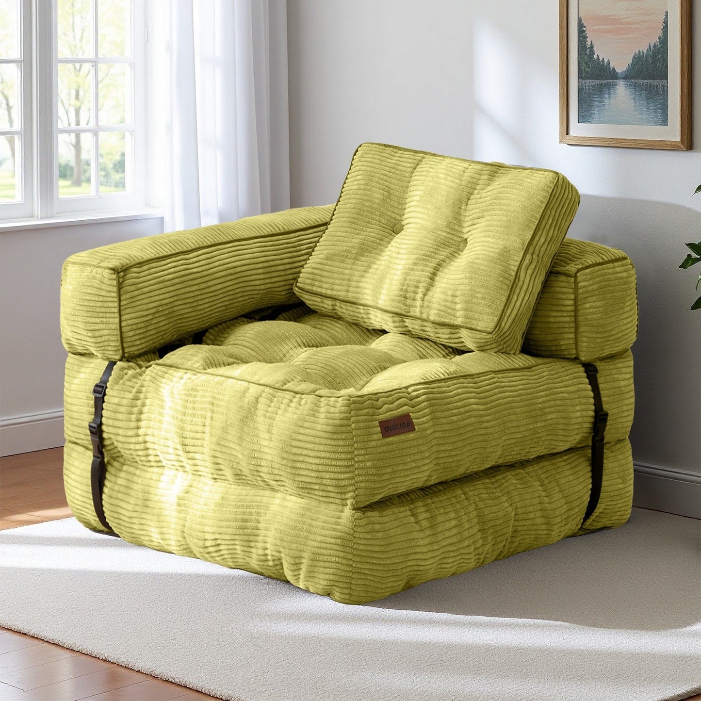 Foldable Sofa Bed,L-Shaped Floor Sofa Couch
