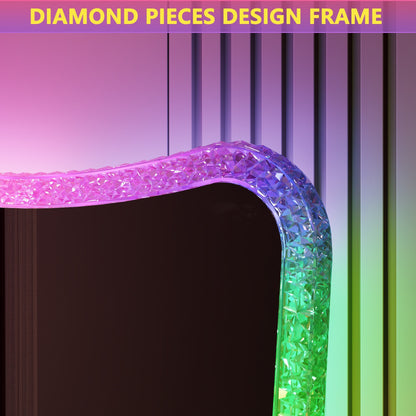 Full Length Mirror with RGB Lights - White