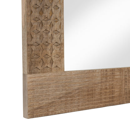 Carina Rustic Natural Solid Wood Wall Mirror by Furniture of America