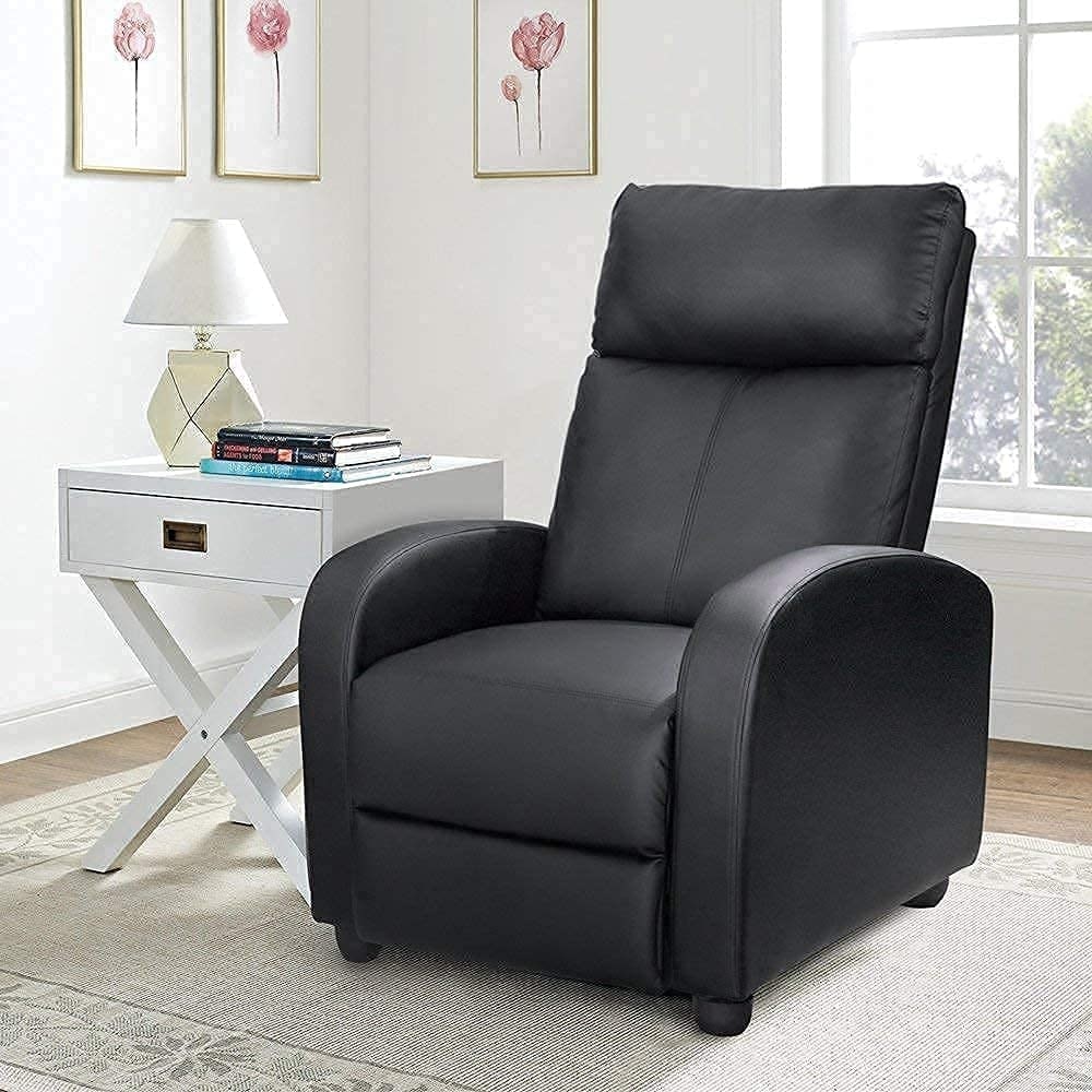Furniwell PU Leather Sofa Recliner with Padded Seat and Backrest.