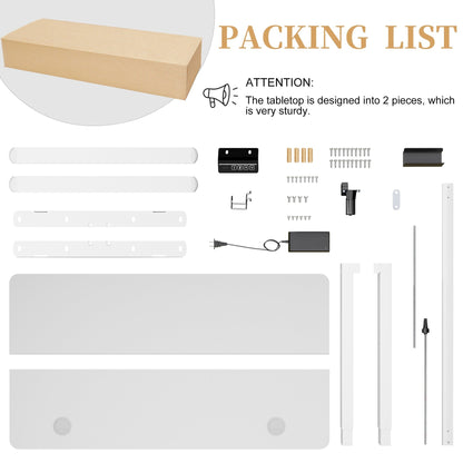 Futzca Height Adjustable Electric Standing Desk Sit Stand Computer Stand up Desk with Splice Board