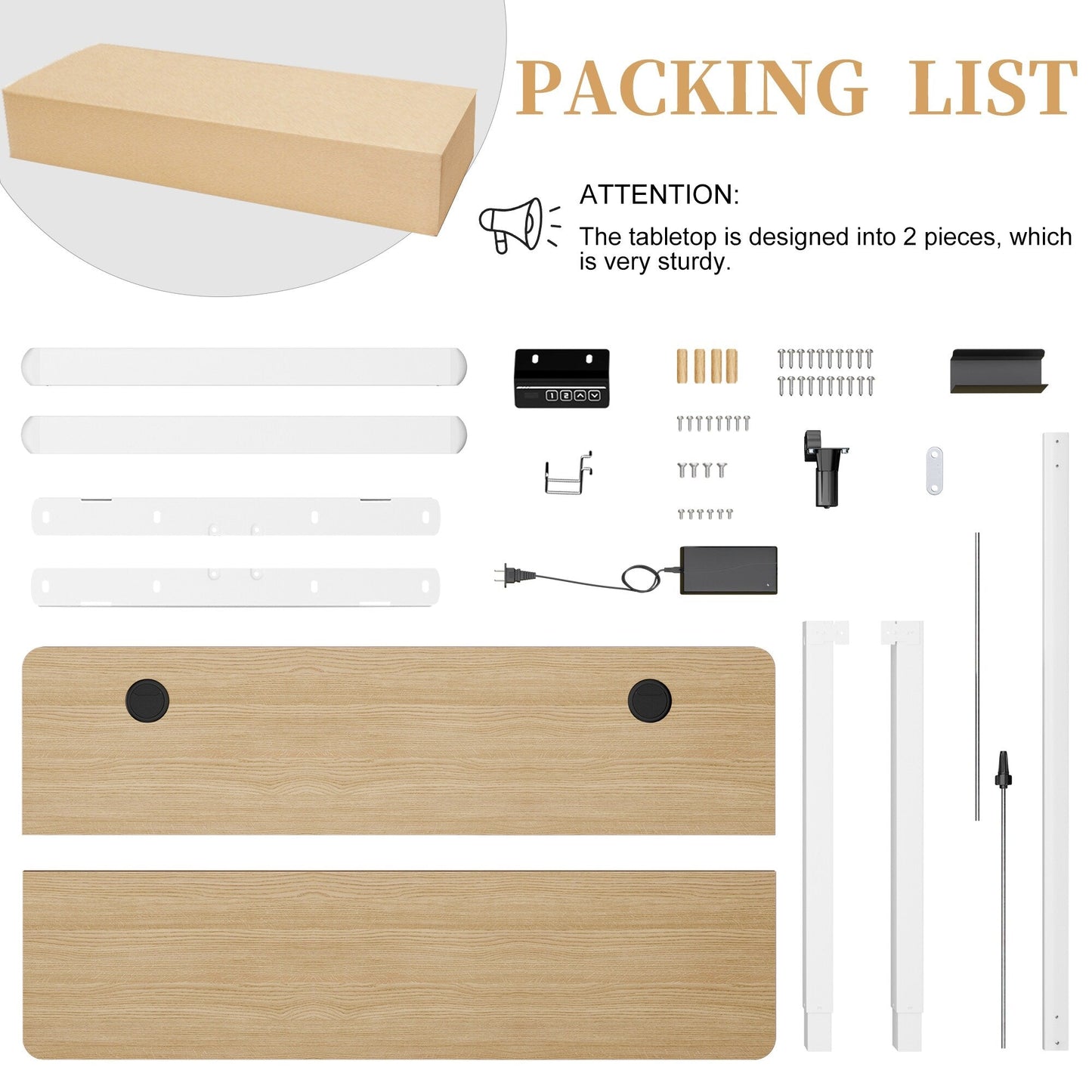 Futzca Height Adjustable Electric Standing Desk Sit Stand Computer Stand up Desk with Splice Board