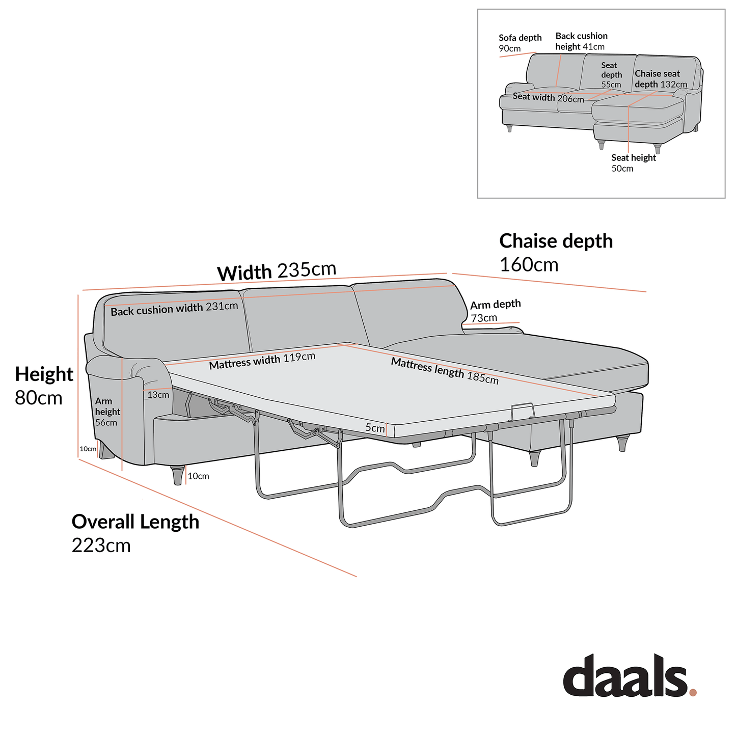 Daphnis Seaweed Velvet Sofa Bed, Grande Chaise Right Hand Facing