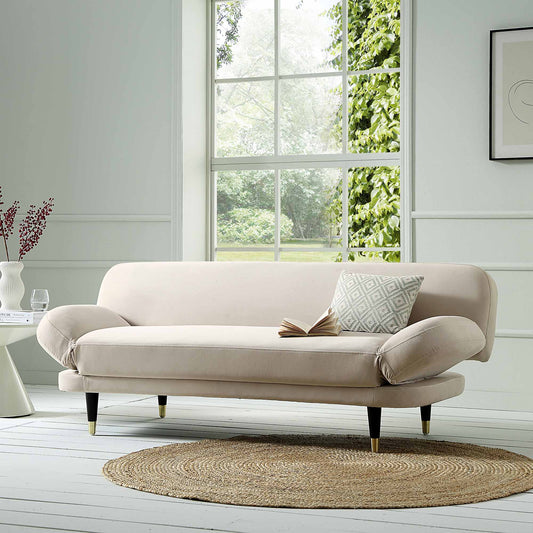 Solna 2-Seater Sofa Bed, Champagne Velvet