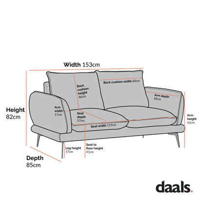 Obriel Grey Marl Fabric Sofa, 2-Seater