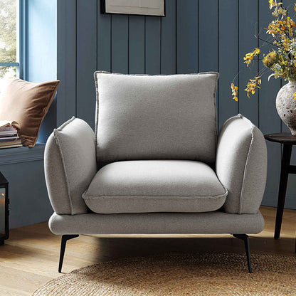 Obriel Grey Marl Fabric Armchair