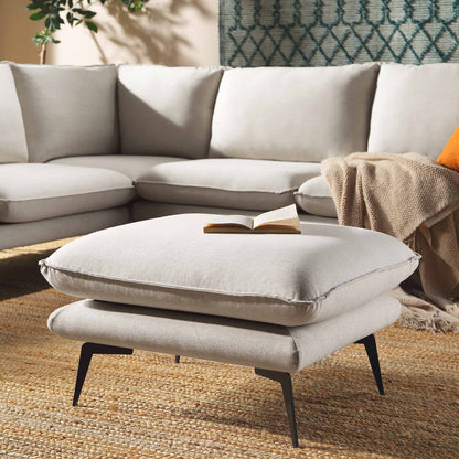 Obriel Oatmeal Fabric Footstool