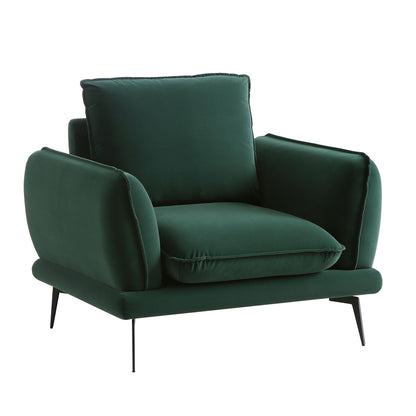 Obriel Forest Green Velvet Armchair