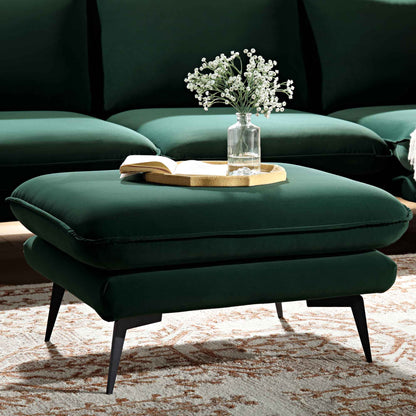 Obriel Forest Green Velvet Footstool