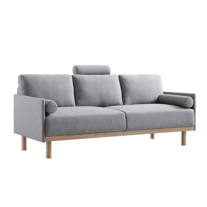 Timber Grey Marl Fabric Sofa, 3-Seater