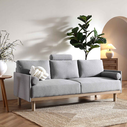 Timber Grey Marl Fabric Sofa, 3-Seater