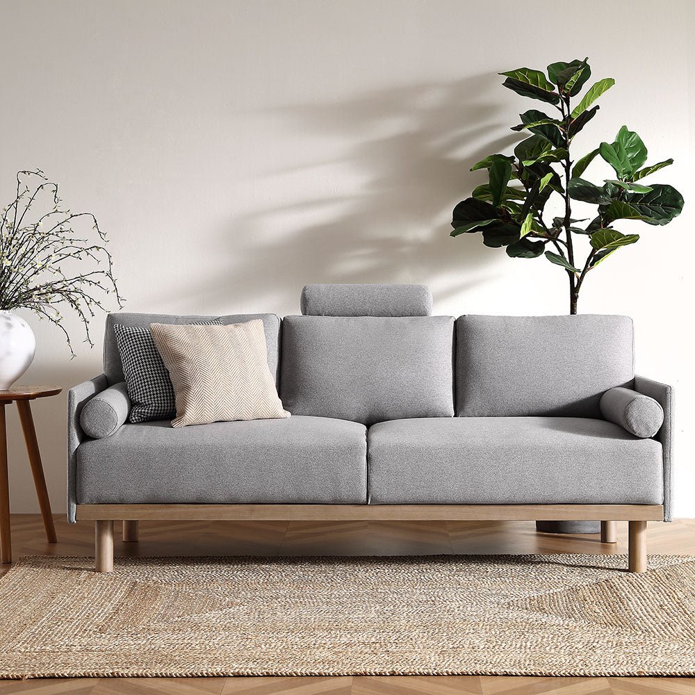 Timber Grey Marl Fabric Sofa, 3-Seater
