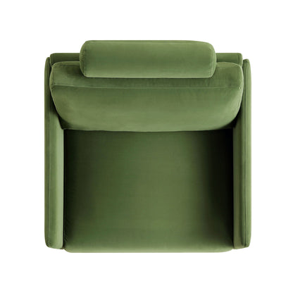 Timber Fern Green Velvet Armchair