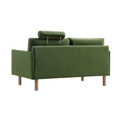 Timber Fern Green Velvet Sofa, 2-Seater