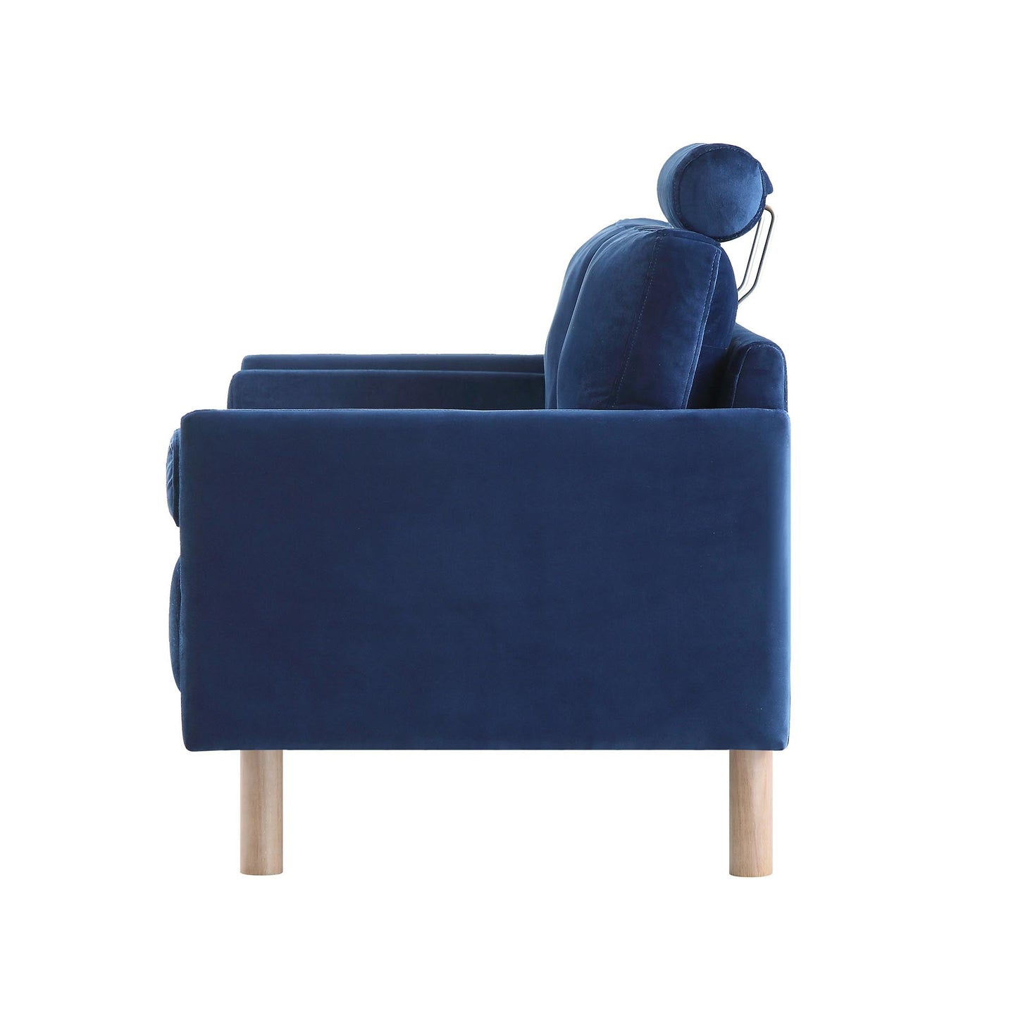 Timber Navy Blue Velvet Sofa, 2-Seater