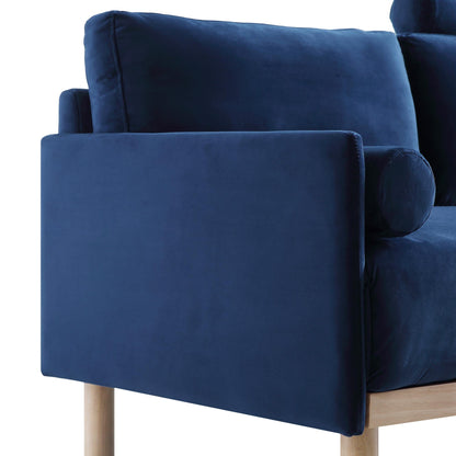 Timber Navy Blue Velvet Sofa, 2-Seater