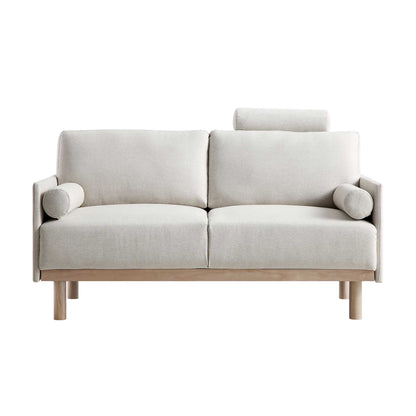 Timber Oatmeal Fabric Sofa, 2-Seater