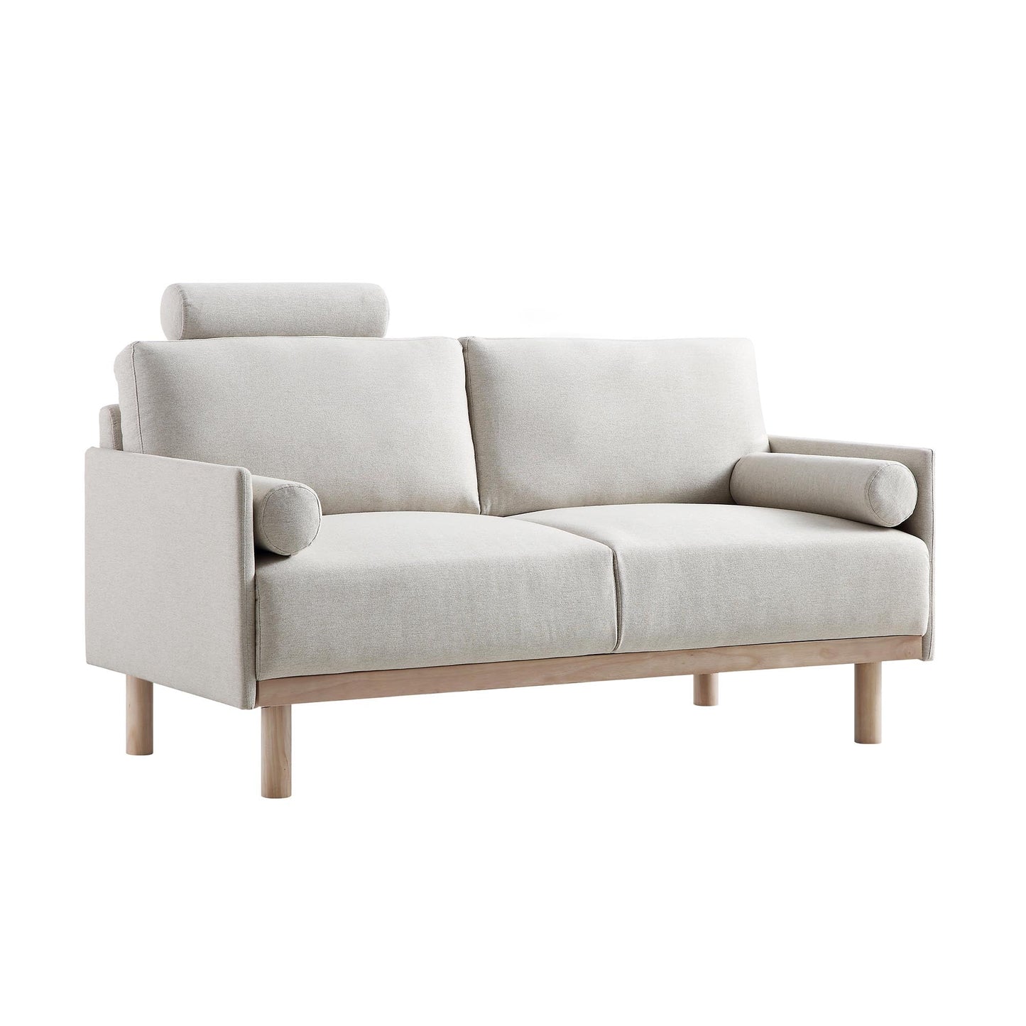 Timber Oatmeal Fabric Sofa, 2-Seater