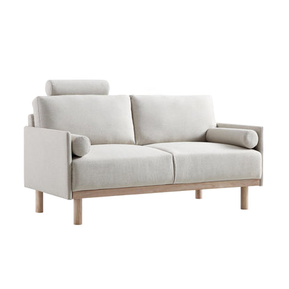 Timber Oatmeal Fabric Sofa, 2-Seater