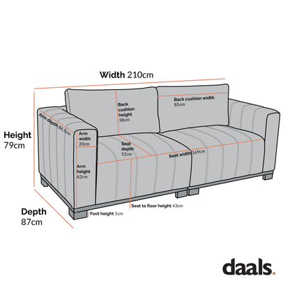 Belsize Beige Boucle Sofa with Wooden Base, 3-Seater