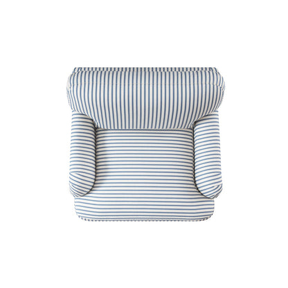 Daphnis Blue Striped Linen Blend Sofa, 1-Seater