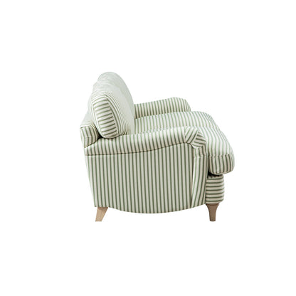 Daphnis Green Striped Linen Blend Sofa, 2-Seater