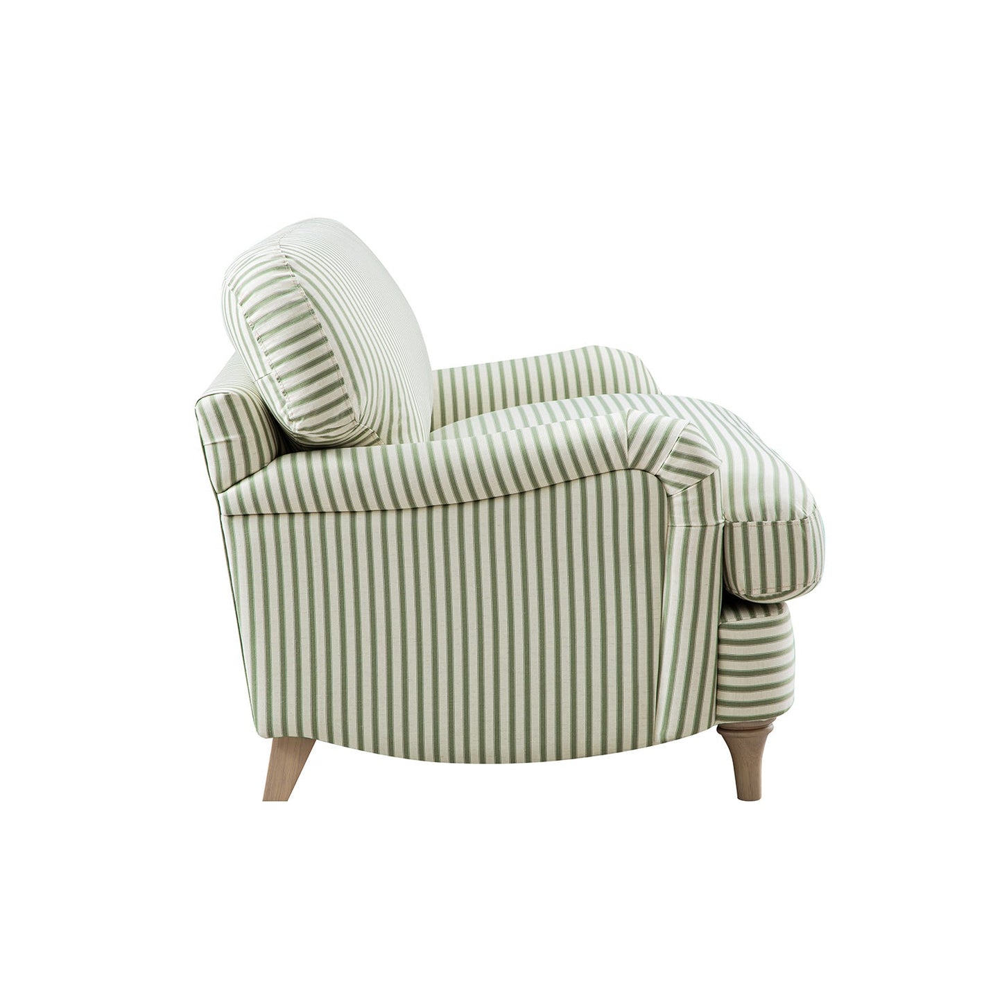 Daphnis Green Striped Linen Blend Sofa, Loveseat