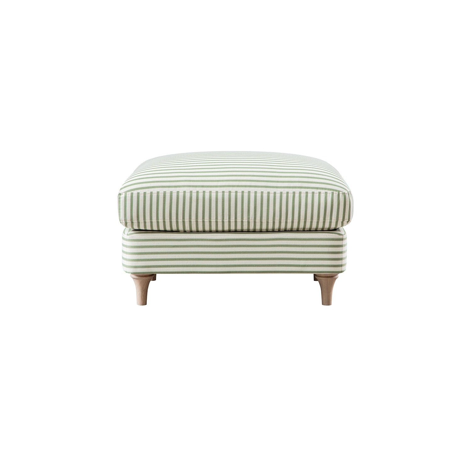Daphnis Green Striped Linen Blend Footstool