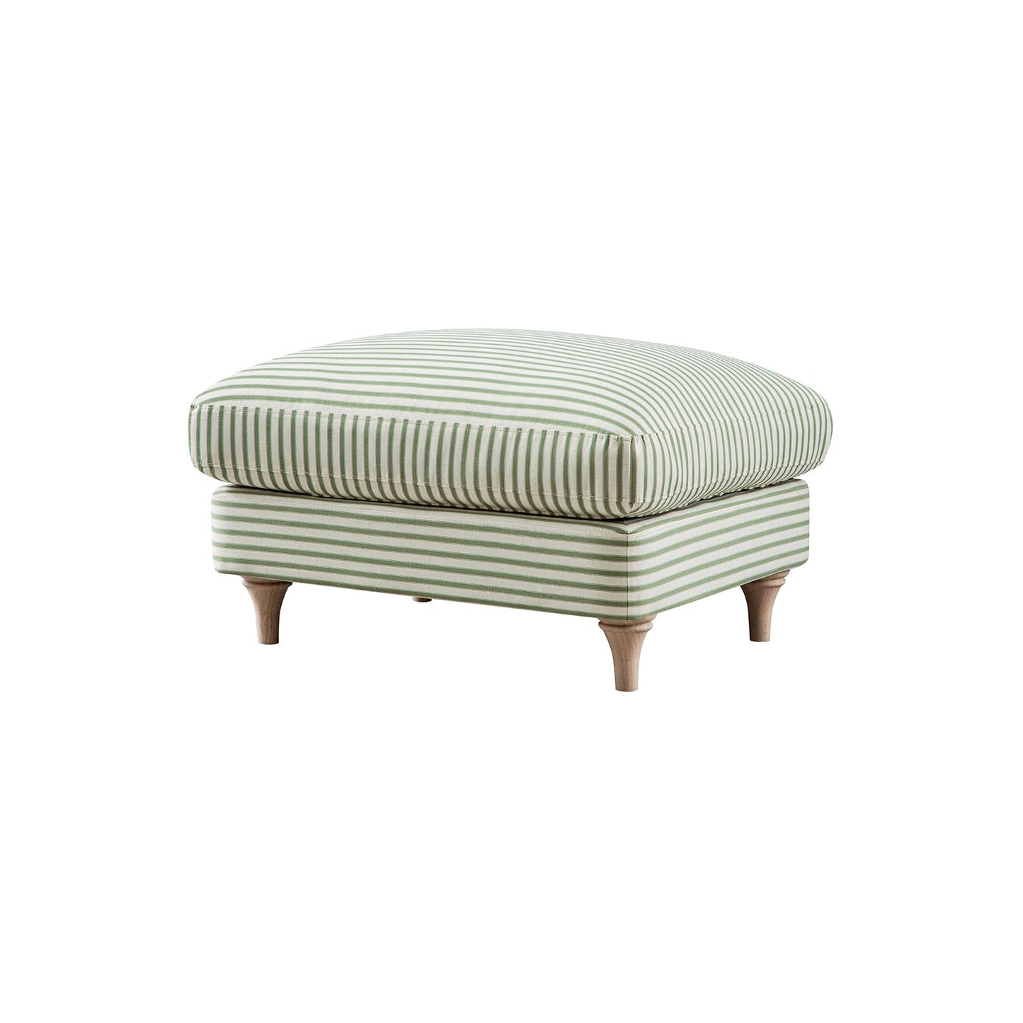 Daphnis Green Striped Linen Blend Footstool