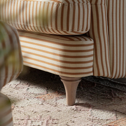 Daphnis Ochre Striped Linen Blend Sofa, 2-Seater