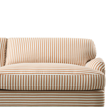 Daphnis Ochre Striped Linen Blend Sofa, 3-Seater