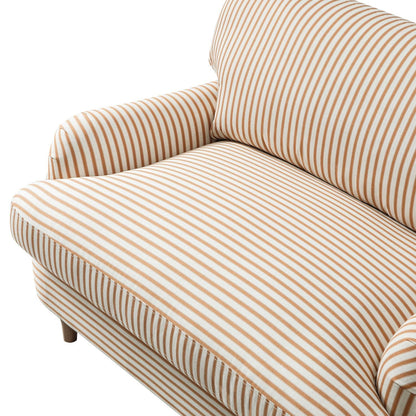 Daphnis Ochre Striped Linen Blend Sofa, Loveseat