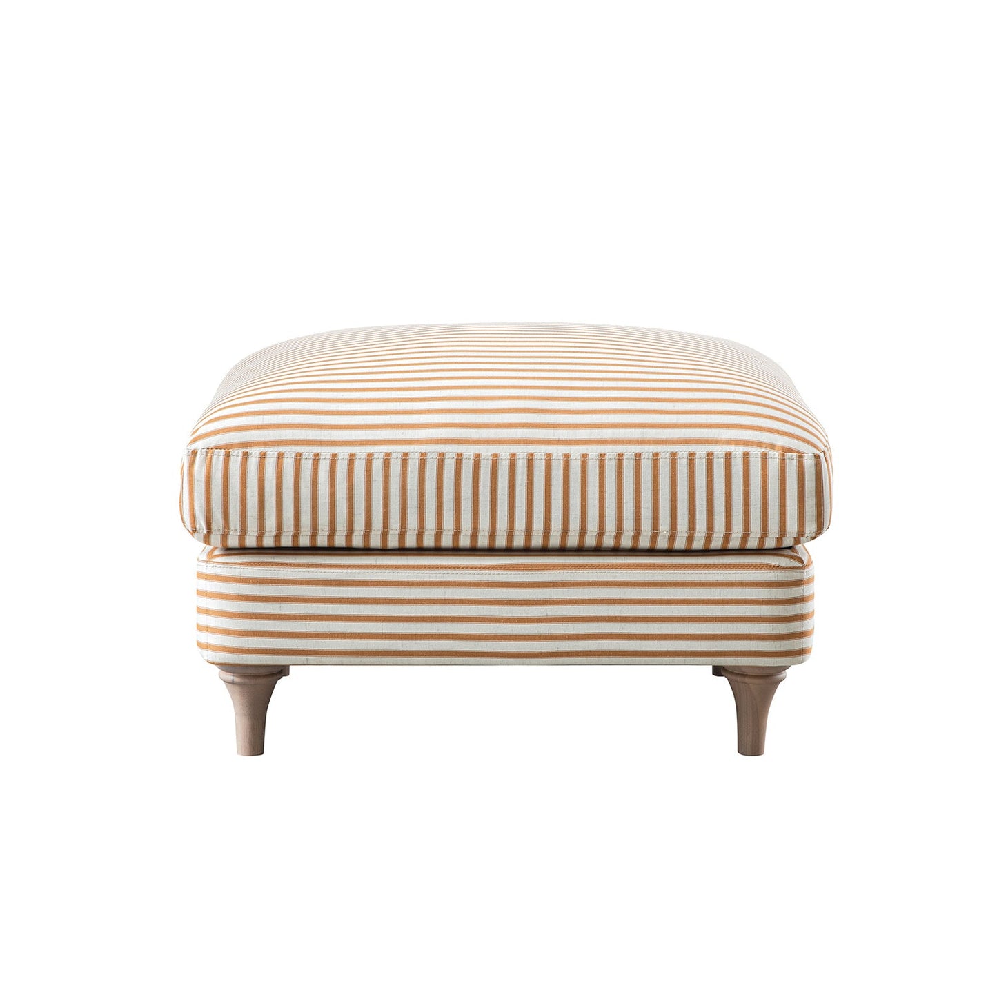 Daphnis Ochre Striped Linen Blend Footstool