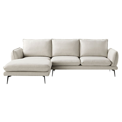 Obriel Oatmeal Fabric Sofa, Grande Chaise Sofa Left Hand Facing
