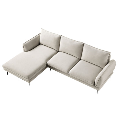 Obriel Oatmeal Fabric Sofa, Grande Chaise Sofa Left Hand Facing