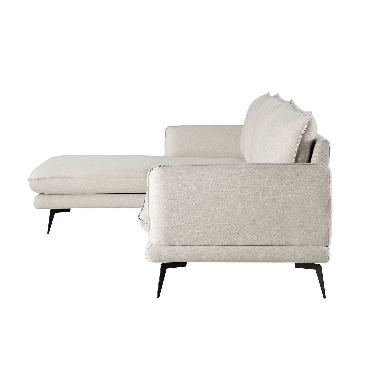 Obriel Oatmeal Fabric Sofa, Grande Chaise Sofa Left Hand Facing