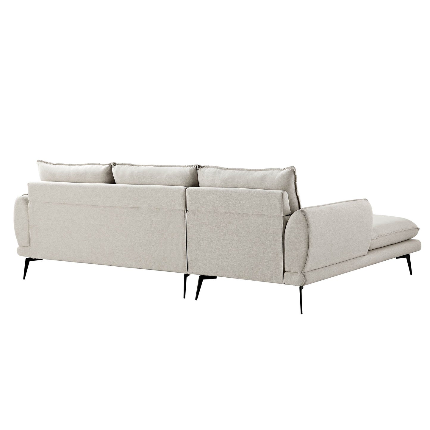 Obriel Oatmeal Fabric Sofa, Grande Chaise Sofa Left Hand Facing