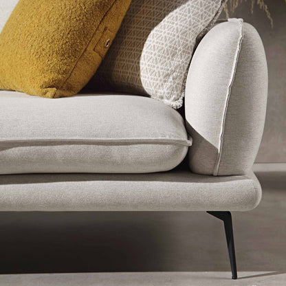 Obriel Oatmeal Fabric Sofa, Grande Chaise Sofa Left Hand Facing