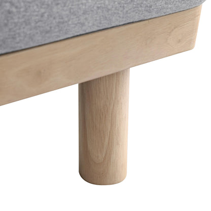 Timber Grey Marl Fabric Sofa, Large 3-Seater Chaise Sofa Left Hand Facing