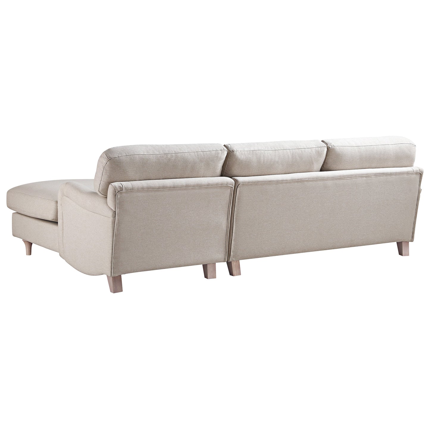 Daphnis Oatmeal Fabric Sofa, Grande Chaise Sofa Right Hand Facing
